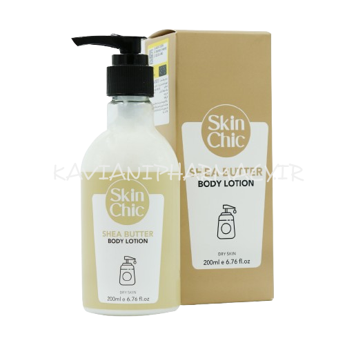 لوسیون آبرسان بدن شی باتر اسکین شیک مناسب پوست خشک 200 میلی لیتر