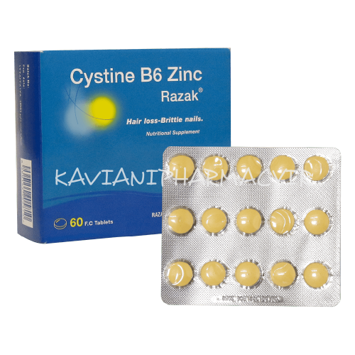 قرص سیستین B6 زینک رازک -۶۰ عددی