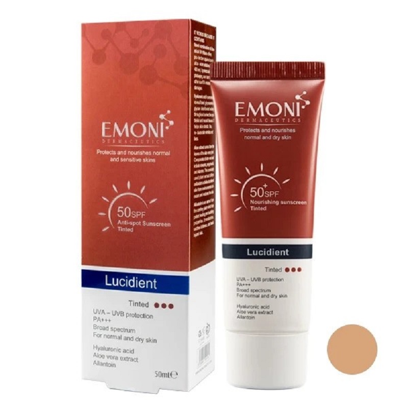 امونی ضد آفتاب رنگی پوست نرمال تا خشک اس پی اف 50