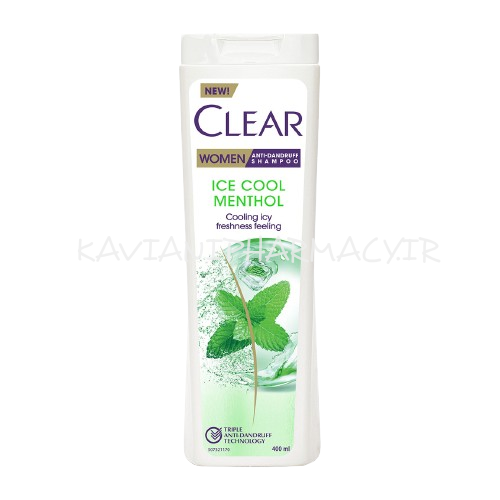 کلییر شامپو بانوان خنک کننده نعنایی یخی 400 میل