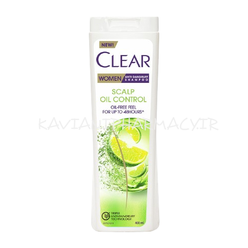 کليير شامپو بانوان کنترل چربي پوست سر 400 ميل