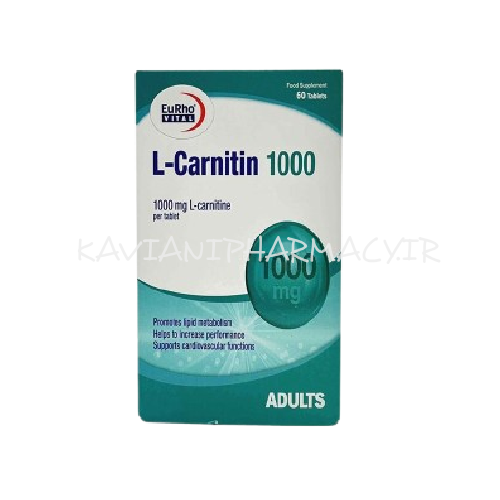 قرص l carnitine قرص ال کارنیتین 1000 یوروویتال 60 عددی - داروخانه دکتر کاویانی