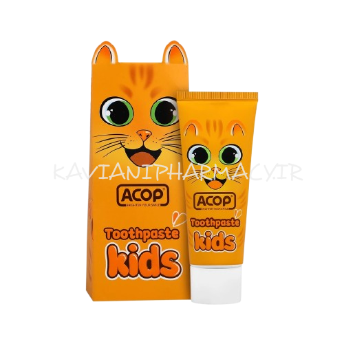 آکوپ خمیر دندان کودک طرح گربه نارنجی 60میل