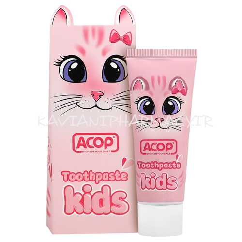 آکوپ خمیر دندان کودک طرح گربه  صورتی 60میل