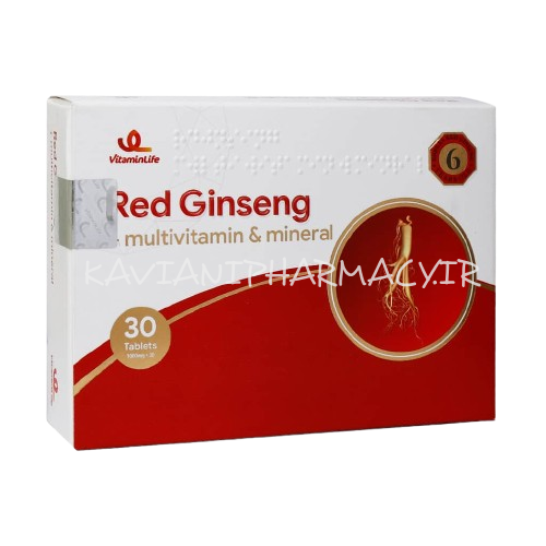 قرص رد جینسینگ پاور مولتی ویتامین و مینرال (ویتامین لایف)-30 عددی