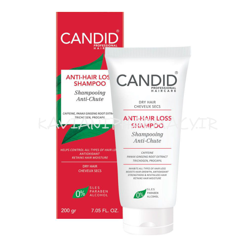 شامپو ضد ریزش موی نرمال و خشک کاندید 200 میل