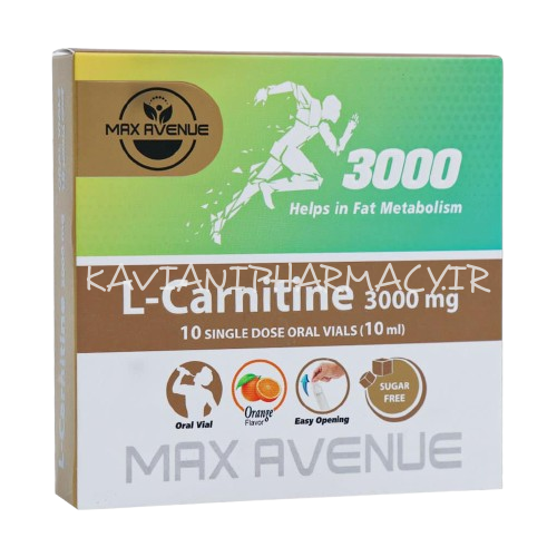 ویال ال کارنیتین 3000 میلی گرم مکس اونیو 10 عددی