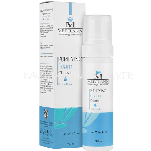 فوم شستشوی صورت و بدن پوست چرب و مختلط مدیلن