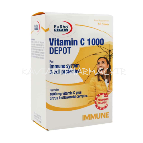 قرص ویتامین C 1000 میلی گرم دپو یوروویتال 60 عددی