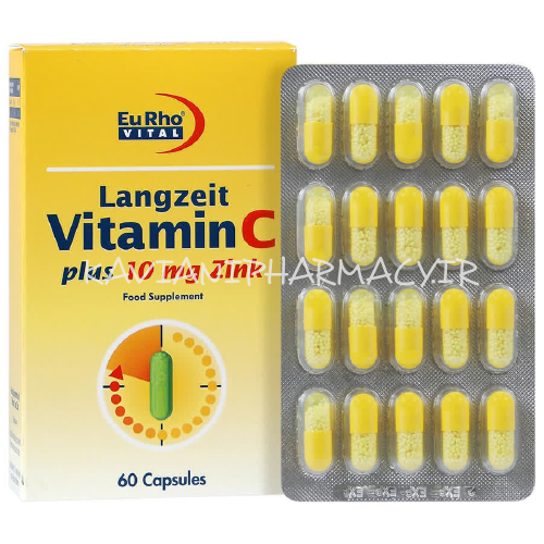 کپسول ویتامین C و زینک (۱۰ میلی گرم) یوروویتال ۶۰ عددی