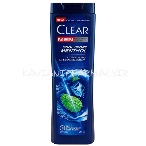 کلییر شامپو ضد شوره ویژه آقایان خنک کننده انواع مو 400 میل