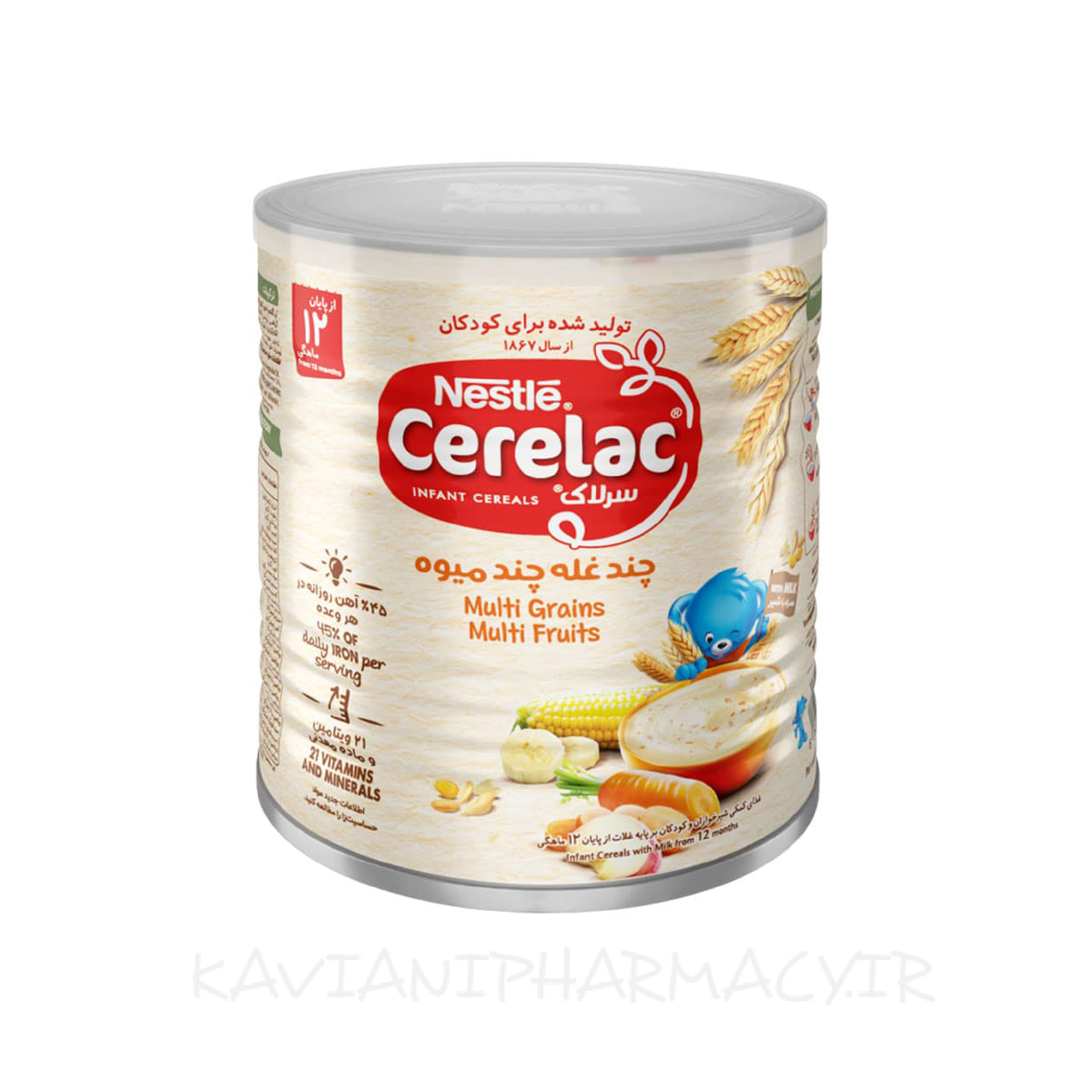 سرلاک چند غله چند میوه به همراه شیر نستله از 12 ماهگی 400 گرمی