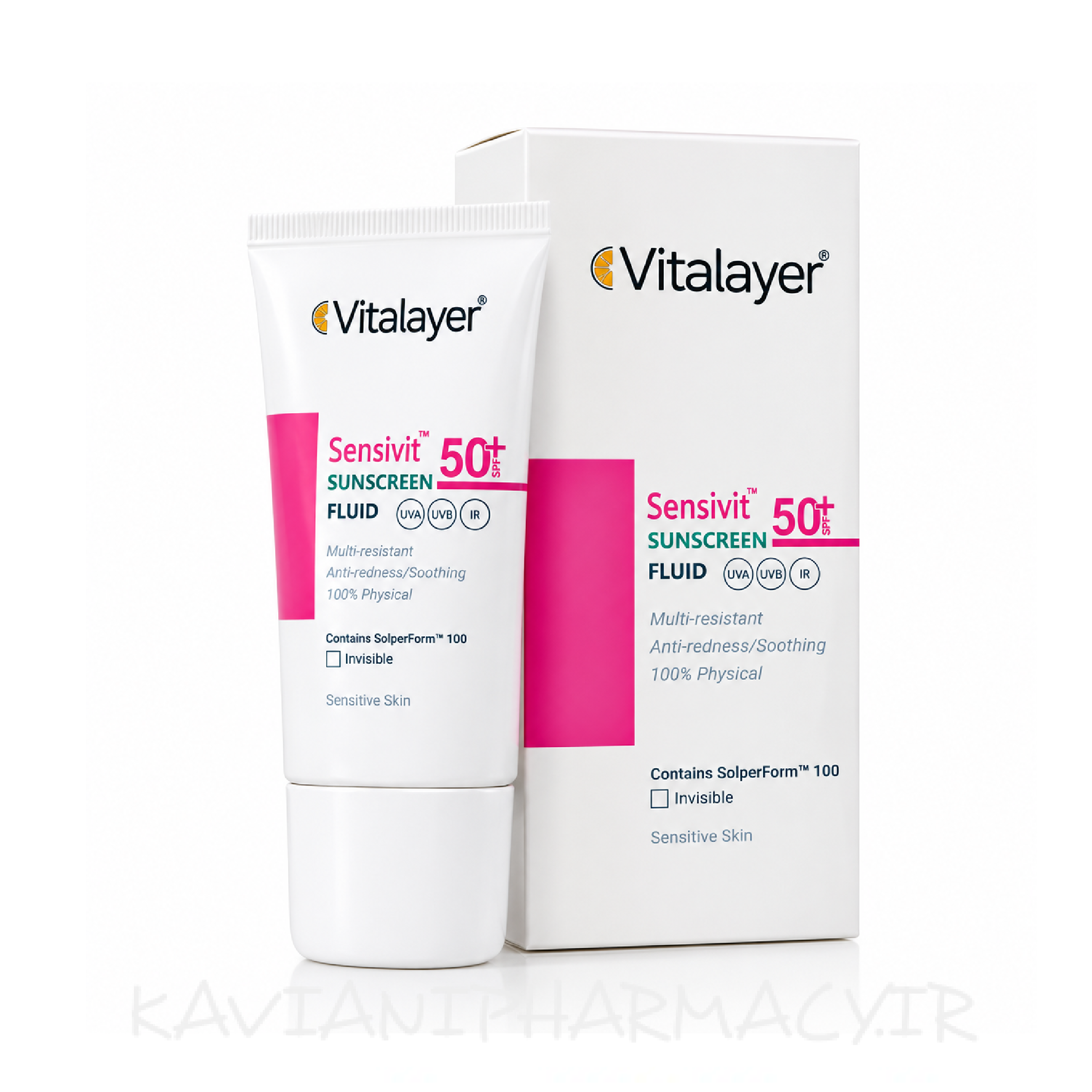 فلوئید ضد آفتاب SPF50 پوست حساس ویتالیر 50 میل